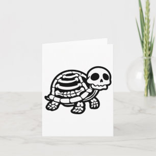 Cartão Tartaruga-de-Halloween Cura Esqueleto Tortoise Fos