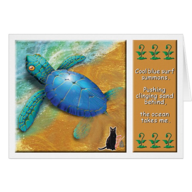 Cartão Tartaruga de mar (Frente Horizontal)