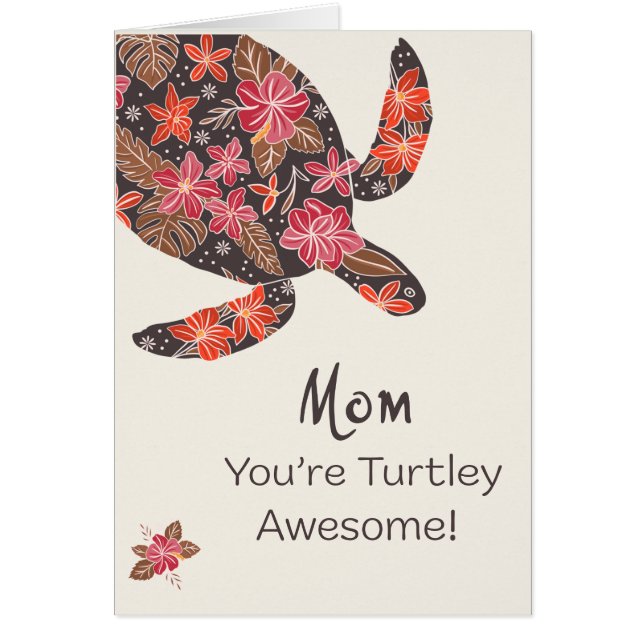 Cartão Tartaruga dia de as mães com Blogues Tropicais (Frente)