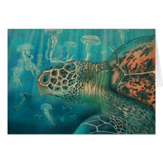 Cartão Tartaruga e medusa