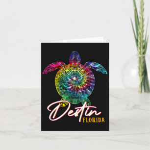 Cartão Tartaruga Marinha Destin Tie Dye Flórida Família C
