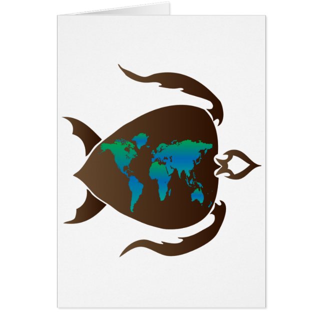 Cartão Tartaruga-mundo (Frente)