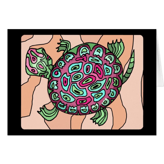 Cartão Tartaruga Pintada (Frente Horizontal)