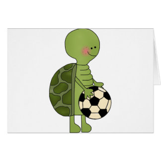 Cartão Tartaruga que joga o futebol