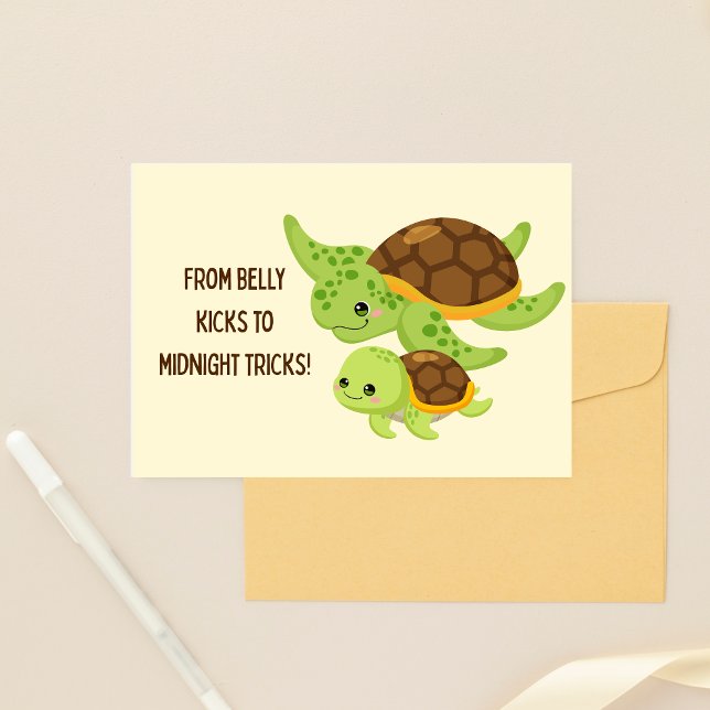 Cartão Tartarugas marinhas Parabéns Engraçados de Gravide (sea turtles funny pregnancy congratulations card)