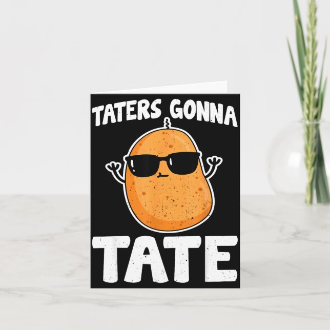 Cartão Taters Vai Tate - Camisa engraçada de amante de Ta (Frente)