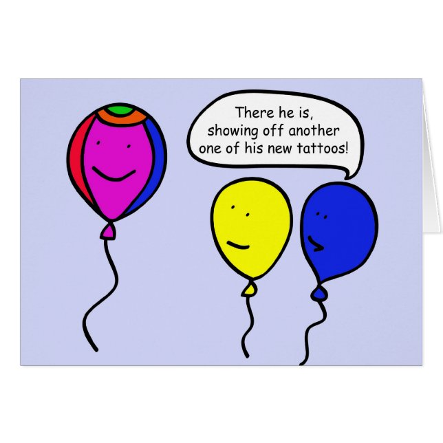 Cartão Tattoo Balloon (Frente Horizontal)