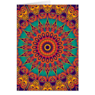 Cartão Tatuagem Caleidoscópio Fractal