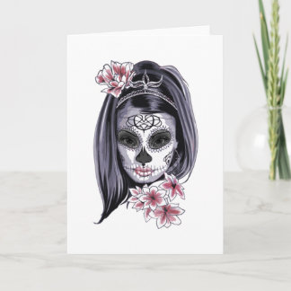 Cartão Tatuagem de Anime Girl Drawn