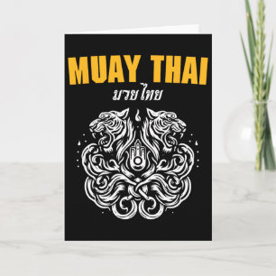 Cartão Tatuagem de Arte Muay Thai Sak Yant Tigre Gêmeo Ki
