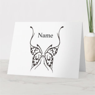 Cartão Tatuagem de Borboleta Estilizada Thunder_Cove