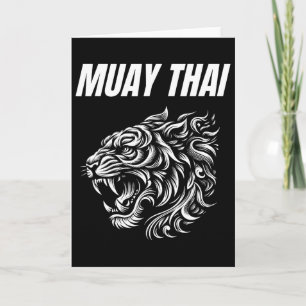 Cartão Tatuagem de luta de MMA Muay Thai Tigre Rugido Kic