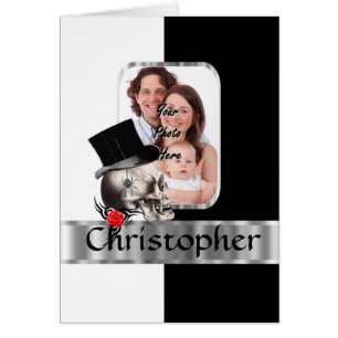 Cartão Tatuagem do crânio gótico