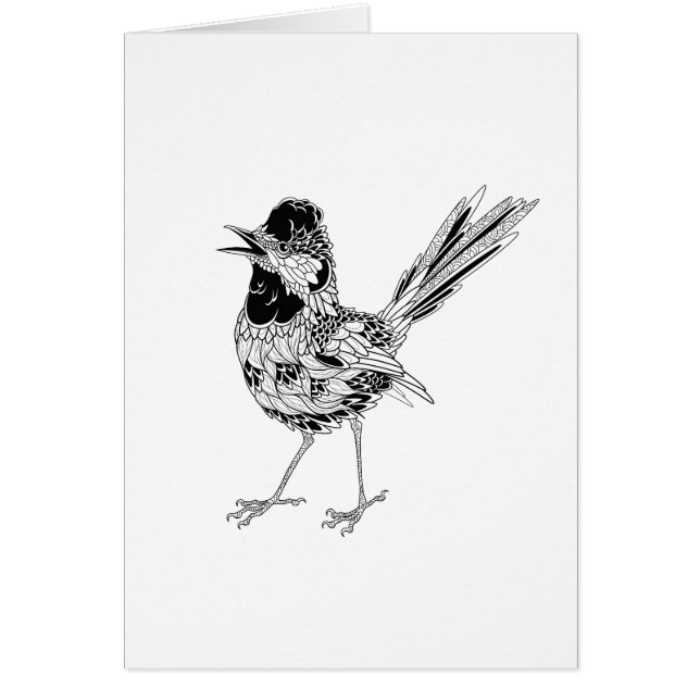 Cartão Tatuagem do pássaro (Frente)