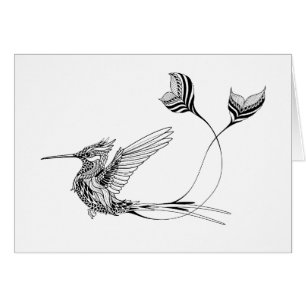 Cartão Tatuagem do pássaro de Psychedlic