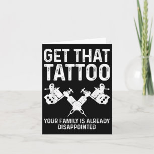 Cartão Tatuagem Engraçada Arte Para Homens Mulheres Tatua