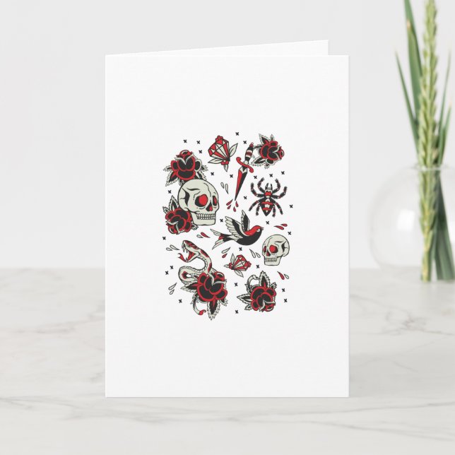 Cartão Tatuagem na Escola Antiga (Frente)