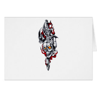 Cartão Tatuagem tribal com crânio