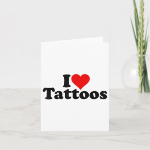 Cartão Tatuagens de Coração que Eu Adoro Tats _1