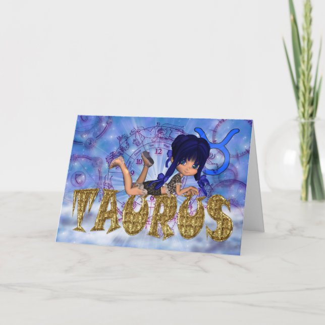 Cartão Taurus Birthday Card cute (Frente)