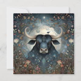 Cartão Taurus Bull Zodiac Astrology Mystical Birthday