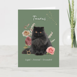Cartão Taurus Cat Birthday Card