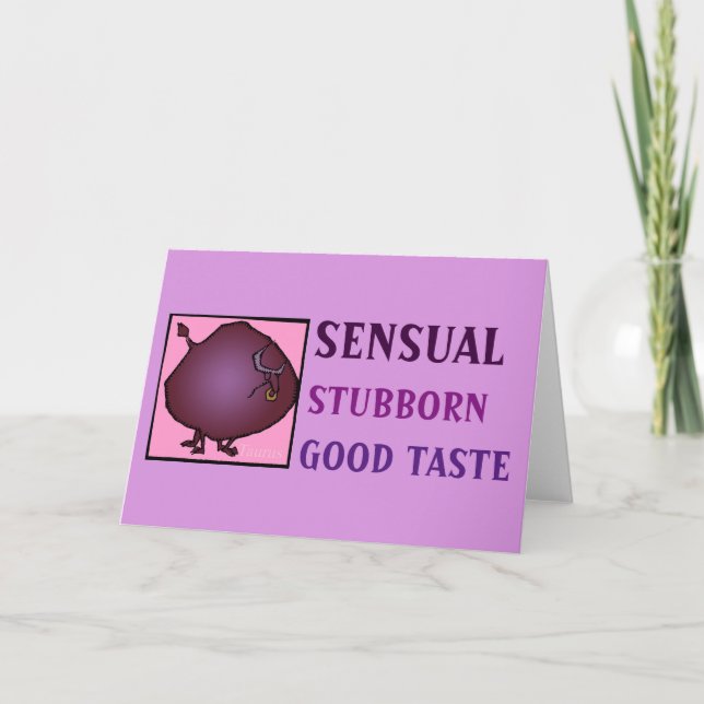 Cartão Taurus com Sinal Zodíaco de Aniversário (Frente)