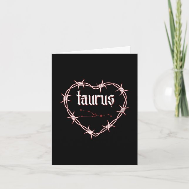Cartão Taurus Constulation Gothic Edgy Birthday (Frente)