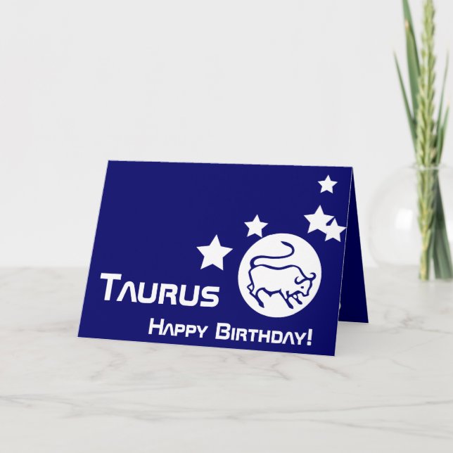 Cartão Taurus, Happy Birthday!-Customize (Frente)