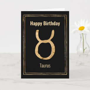Cartão Taurus zodiac Arologia Ouro Feliz Aniversário