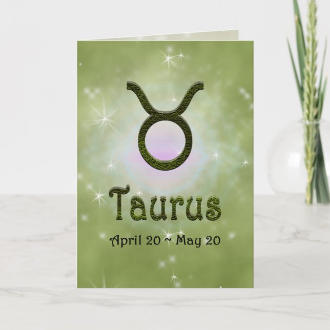 Cartão Taurus Zodiac - Sinal U - cor de seleção (Frente)