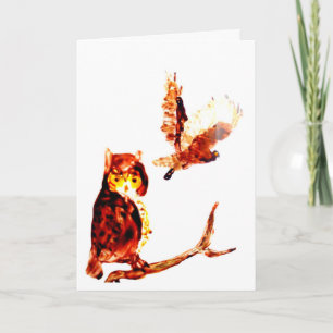 Cartão Tawny Owls Art
