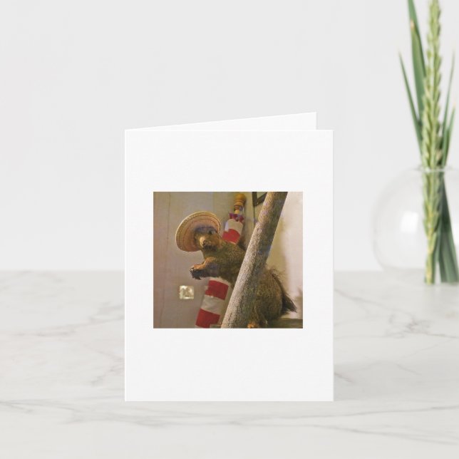 Cartão Taxidermy Squirrel in a Hat Note Card (Frente)