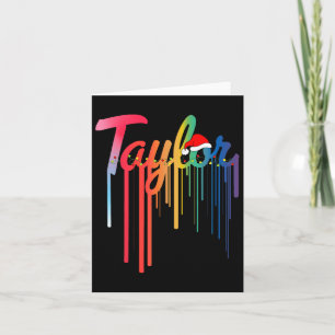 Cartão Taylor Primeiro Nome Chapéu de Papai Noel Estampa 