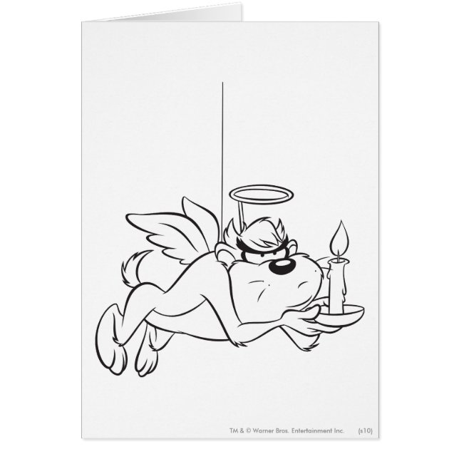 Cartão TAZ™ Angel segurando a vela (Frente)