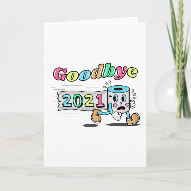 Cartão Tchau 2021 Rolo de papel higiênico (Frente)