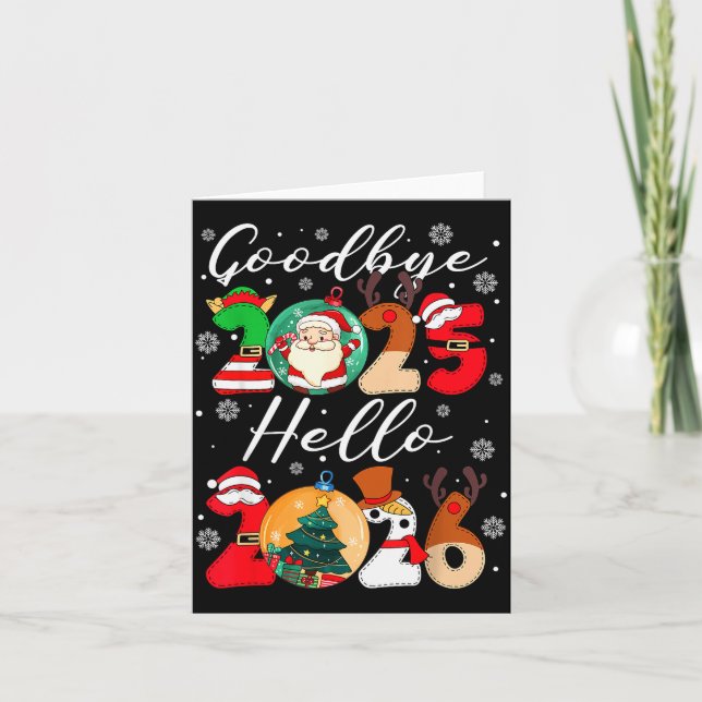 Cartão Tchau 2025 Olá 2026 Feliz Ano Novo Chris (Frente)