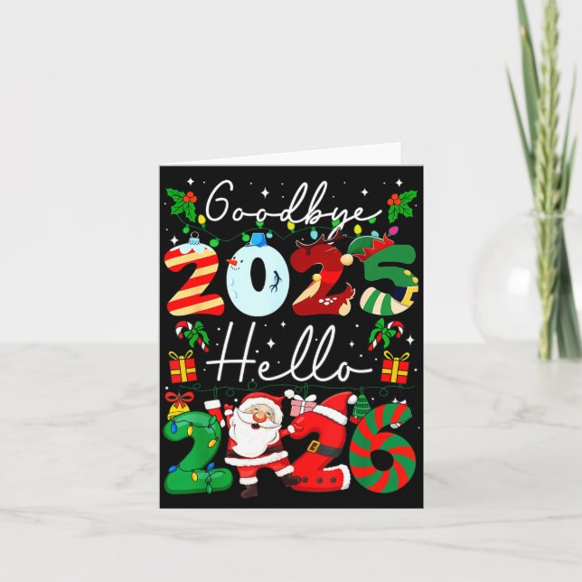 Cartão Tchau 2025 Olá 2026 Feliz Ano Novo Chris (Frente)