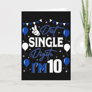 Cartão Tchau Dígitos Únicos Sou 10 Anos 10º Aniversário