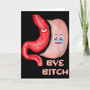 Cartão Tchau Gastrite Engraçada Cirurgia de Manga Gástric
