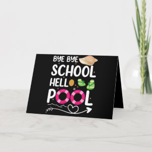 Cartão Tchau Tchau Escola Olá Piscina Último Dia De Aula