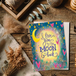Cartão Te Amo Até a Lua e de Volta Linda Coisinha