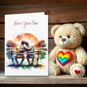 Cartão Te Amo Boo LGBT Romântico