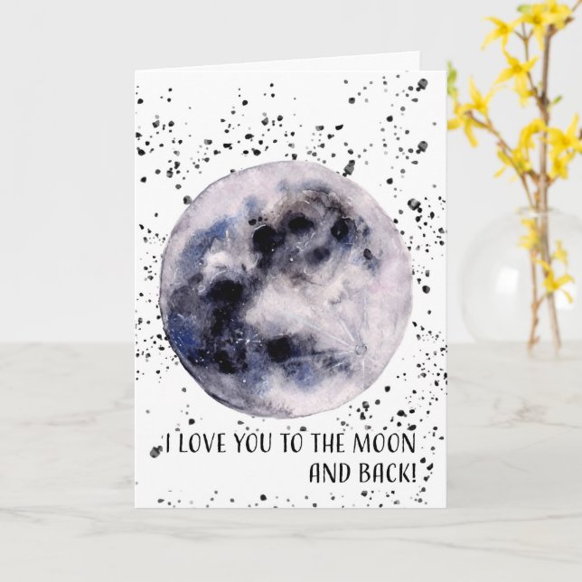 Cartão Te amo na lua e de volta (Flor Amarela)