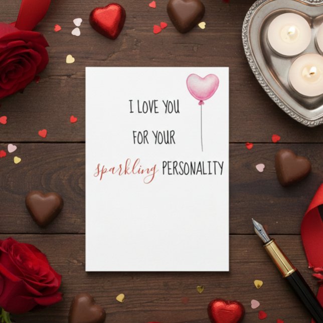 Cartão Te Amo Por Personalidade E Namorados Engraçado. (Criador carregado)