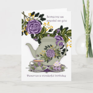 Cartão Tea And Cupcake Birthday Card For Someone Special