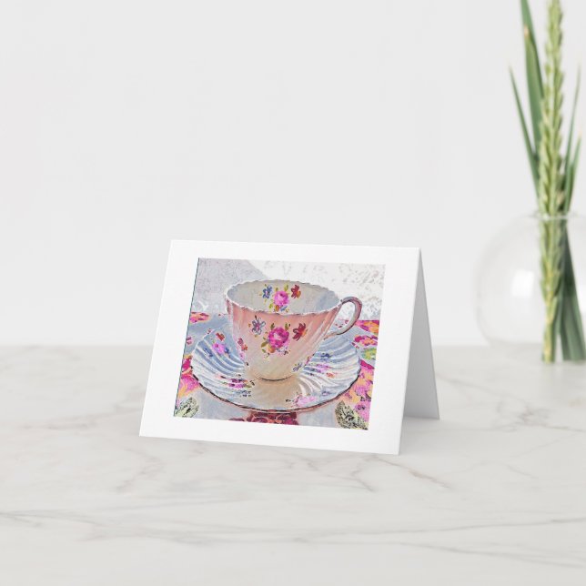 Cartão Tea Cup Black Note Card (Frente)