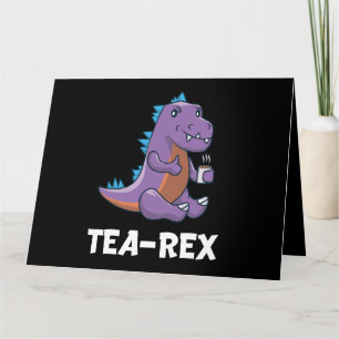 Cartão Tea Rex Cute Dinossaur Funny Reptile Amante de os