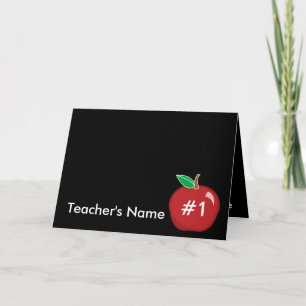 Cartão Teacher #1 Black/Red Greeting Card-Customize