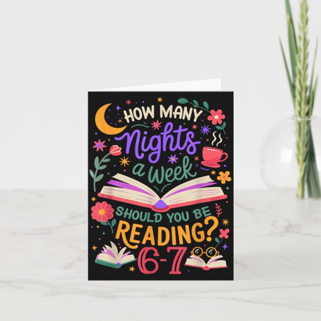 Cartão Teacher 67 How Many Nights A Week Should You Be Re (Frente)